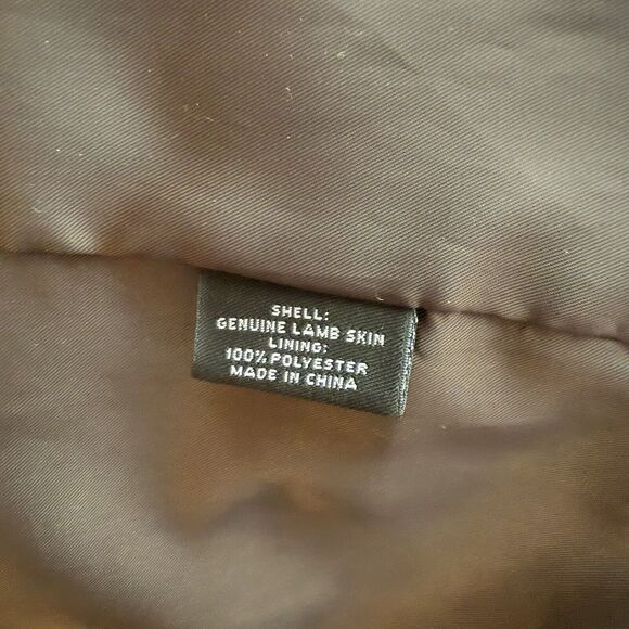 Roundtree & Yorke Brown Leather Jacket XXL Lamb Skin Pockets Zip Front Y2K Dress - Picture 12 of 13